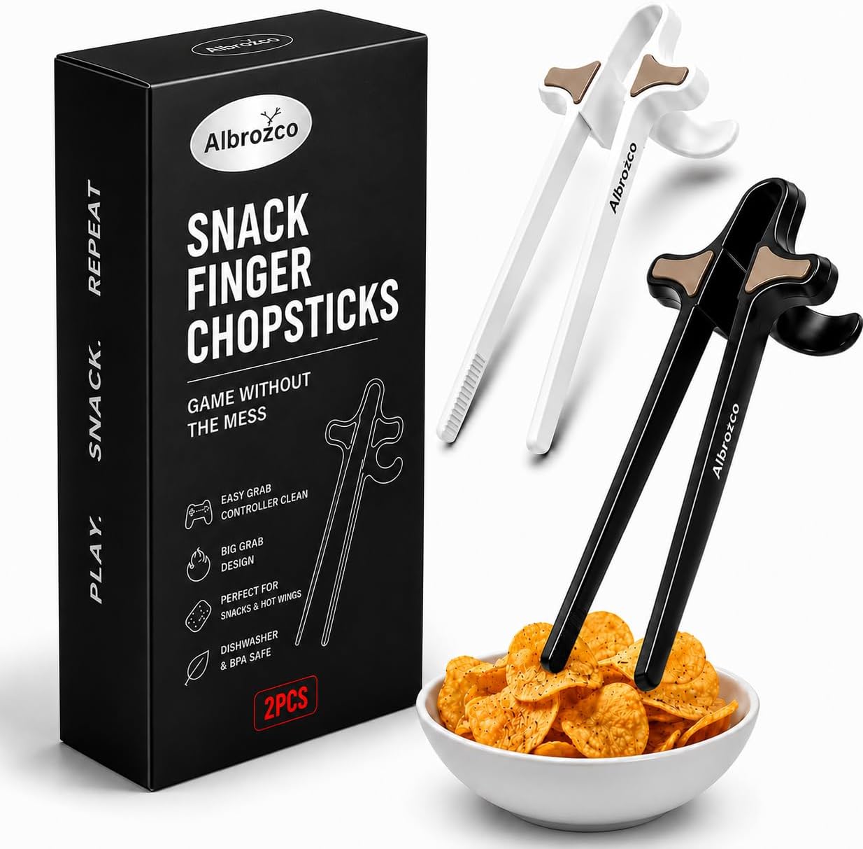 Palitos chinos premium 2 piezas para snacks, reutilizables, ideales para gamers miniatura 1