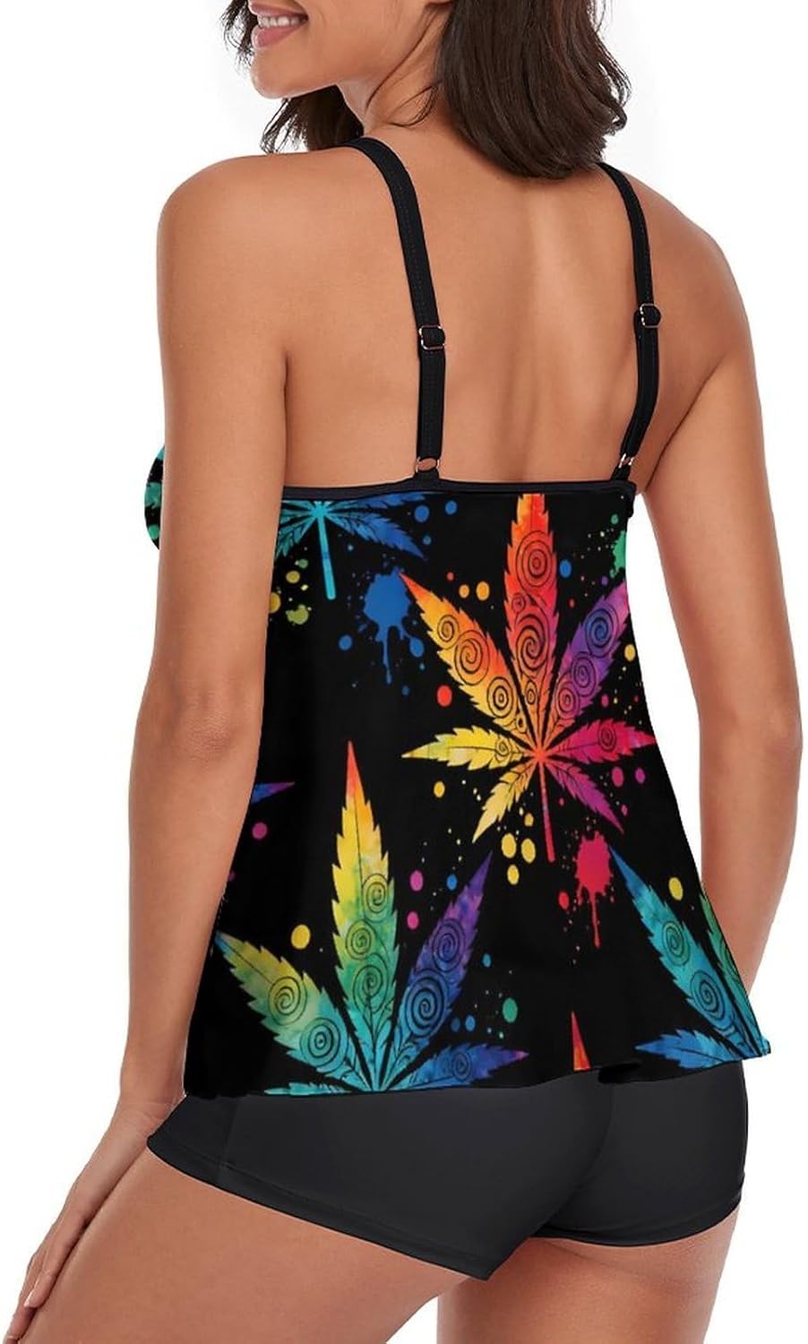 Tummy Control Tankini Set for Women, 2 Piece Quick Dry Swimsuit with Tank Top and Bottoms
