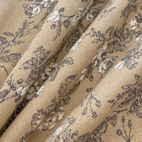 Image of VM VOUGEMARKET Cotton Muslin Duvet Cover Queen Vintage Tan Floral Bedding Set with Ruffles,Soft,Breathable Linen Like Gauze Comforter Cover with Zipper Closure 90 inchx90 inch