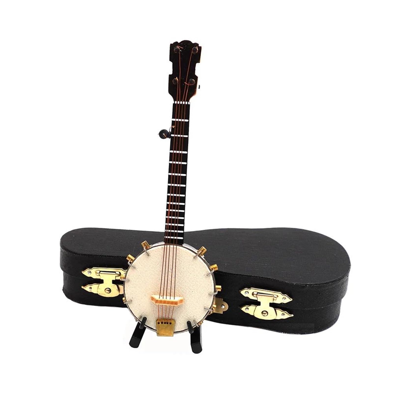 1 Szt. Miniaturowy Model Banjo Ze Wspornikiem I Futerałem Mini Akcesoria Do Instrumentów Muzycznych Dekoracji instrument mini (Size : 20cm)