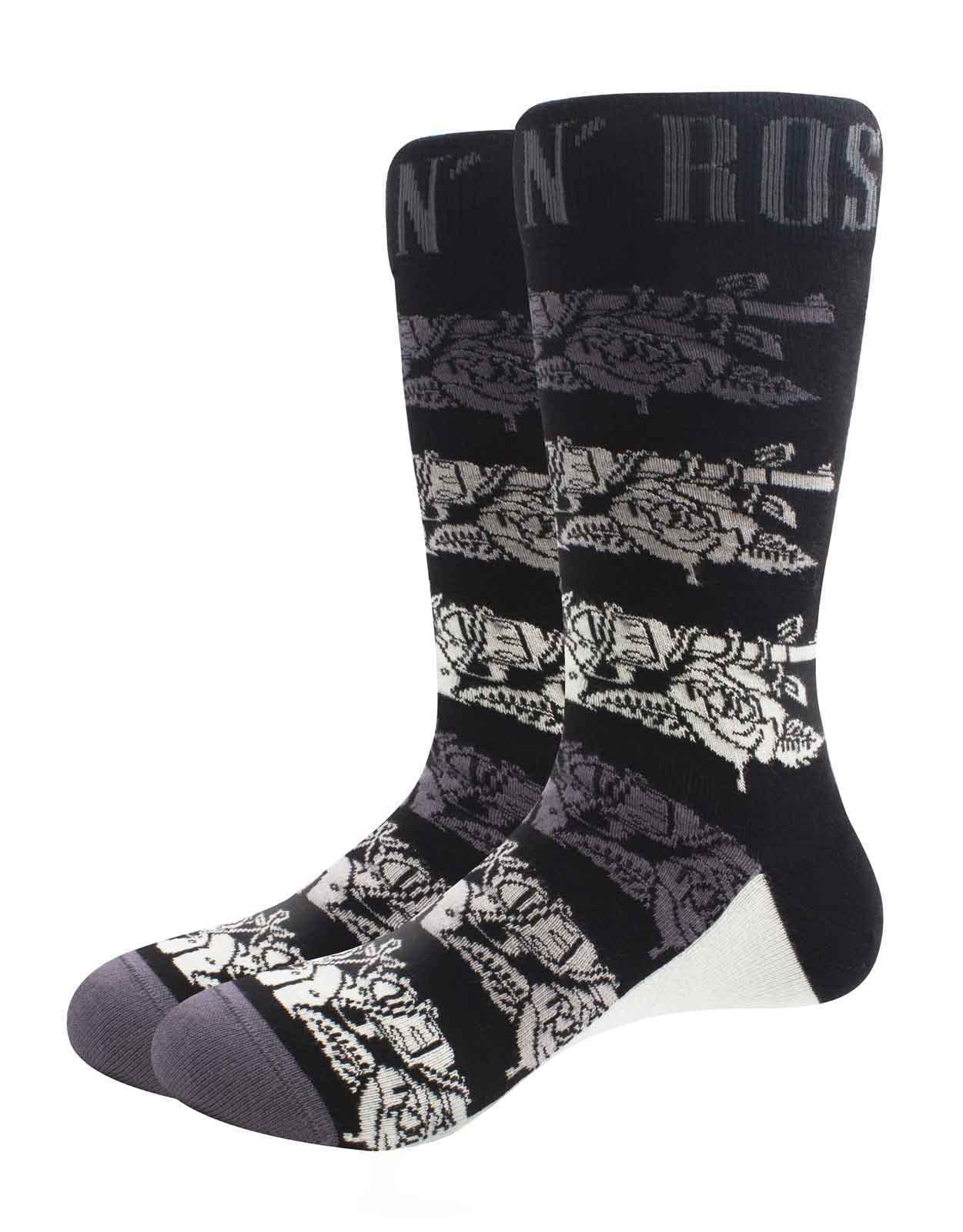 Guns N' Roses Guns N Roses Monochrome Pistols 7/11 GNR Socks Black 10x20cm