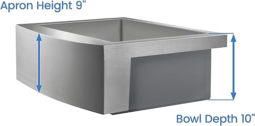 Miniatura 6 de KIBI Fregadero con estación de trabajo de cocina de doble tazón de 36 pulgadas, fregadero frontal de acero inoxidable duradero con cuencos profundos