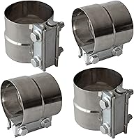 Shineyoo 3" Lap Joint Exhaust Band Clamps 304 Stainless Steel Muffler Pipe Clamps (4 Pack) - Rustproof & Secure Fit