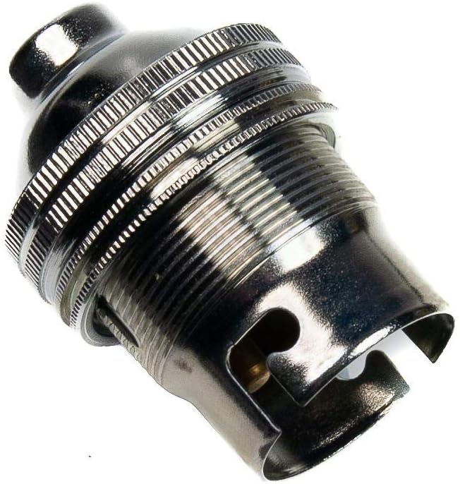 Chrome Lamp Holder Cap (BC) (B22d) Fitting Bulb Holder 10mm