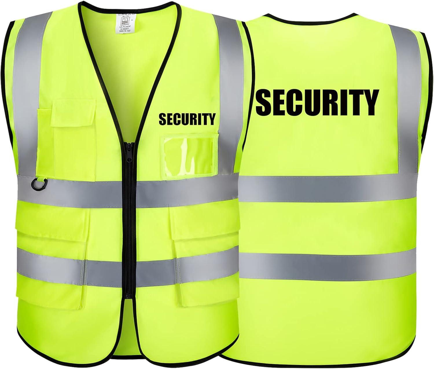 Reflective Vest Safety Vest Class 2 ANSI Standard with Pockets Zipper High Visibility Construction Uniform