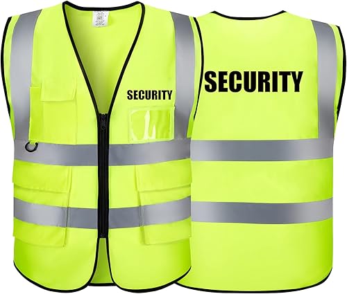 Miniatura 6 de Chaleco reflectante con logotipo personalizado Clase 2 Chalecos de seguridad ANSI con bolsillos Cremallera Alta Visibilidad Construcción Uniforme