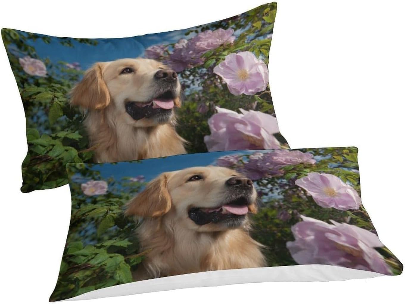 Funda Nórdica Cama 135/150 Golden Retriever Impresión 3D Microfibra Suave Ropa de Cama Animales y Mascotas Adorables Funda Edredon 220x240 cm con Cremallera y 2 Fundas de Almohada 50x75 cm k.7405