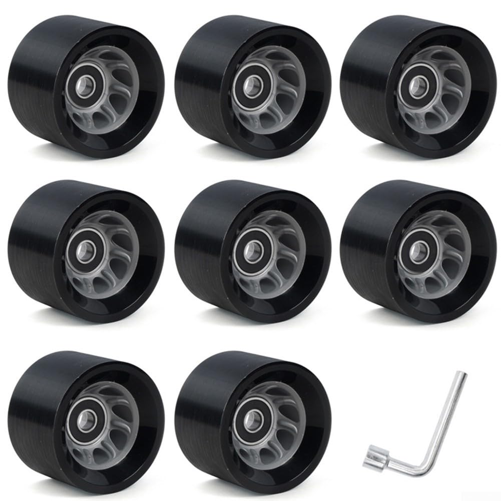 Roller Skate Wheels 8pcs 58mm PU Wheels with Bearings for Double-Row Quad Skates Skateboard Indoor Outdoor Use 82A/90A/92A/95A Hardness