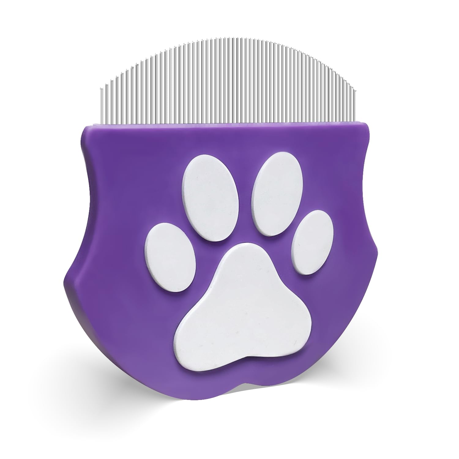 Flea Comb for Dogs Cats, Flea Lice Comb, Professional Eye Comb for Pets, Stainless Steel Tear Stain Remover for Cats & Dogs, for Removing Tear Stains, Fleas, Dandruff, Lice-Purple