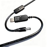 NSGWKZD USB 5V to DC 12V Voltage Step Up Converter Boost Cable for Powering Baby Car Camera, Dash Cam, GPS, Router - 5.5mm x 2.5mm / 2.1mm Plug