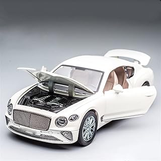 YBSM Diecast Car High Simulation Diecast Alloy Car Model Sound Light Toy Kid Birthday Present 1:24 For Bentley For Continental GT (Color : White)