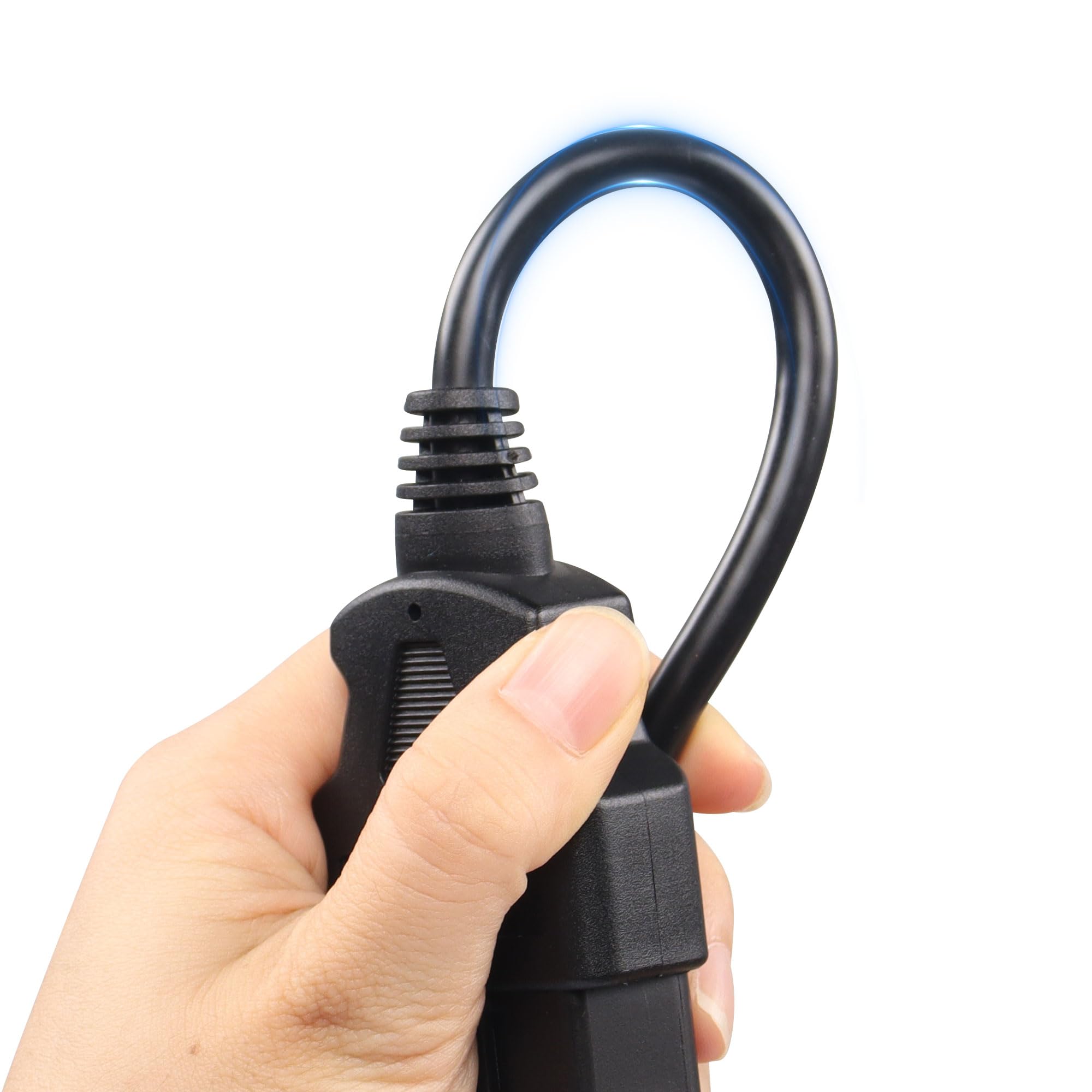 Câble Extension OBD2 0.6m - Mâle Vers Double Femelle Avec Interrupteur - Pour Diagnostic Auto Et Économiseur De Batterie