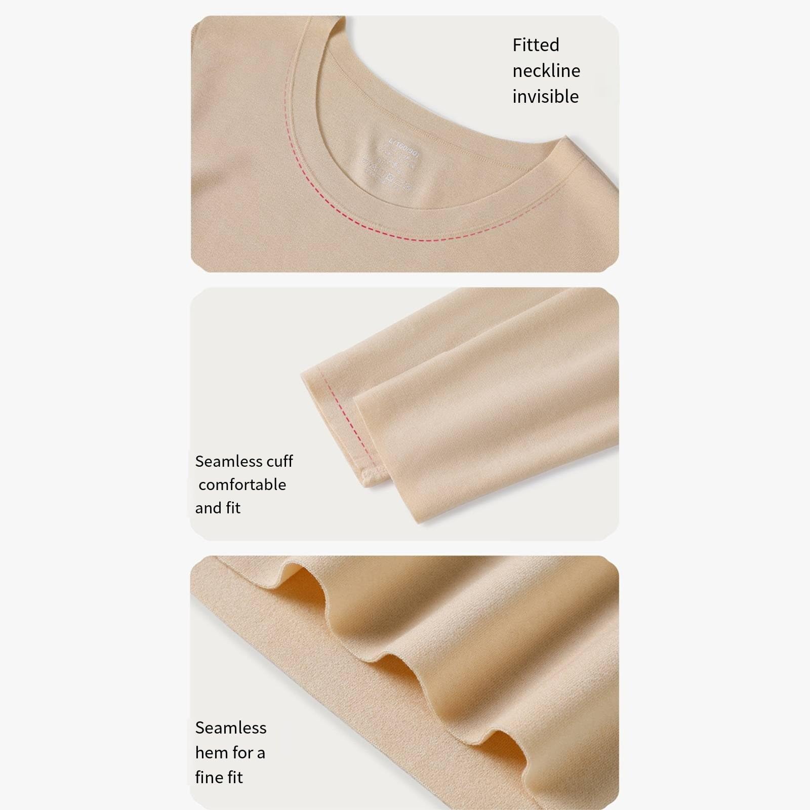 Sous-vêtements thermiques pour femmes, costume chauffant sans couture, soie et cachemire, fond épais et serré,H-L