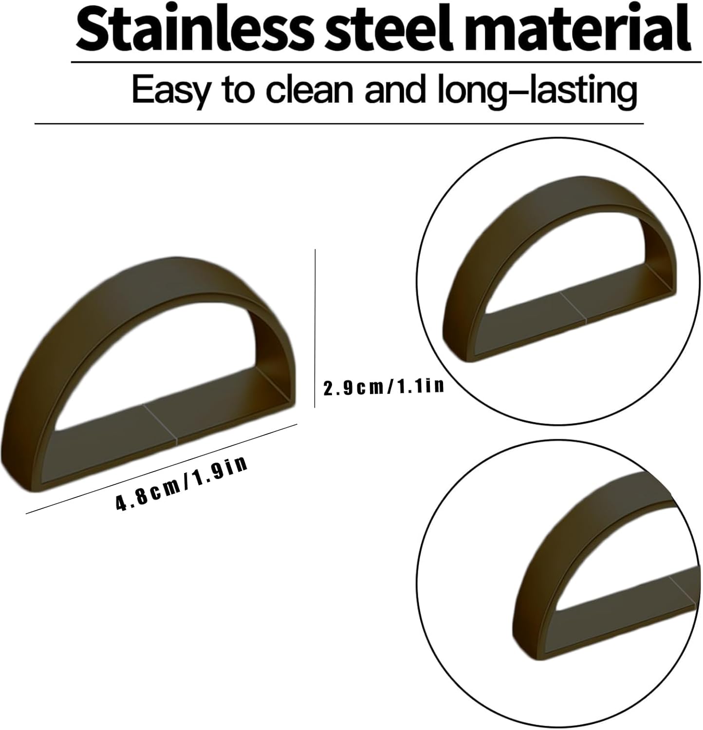8 Pcs Black Napkin Rings - Metal Napkin Ring,Stainless Steel Napkin Rings for Table Settings Wedding Christmas Party Dinner Table(Semicircle) Black 8 Pcs