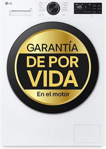 LG – Lavadora Inteligente LG, AI Direct Drive, TurboWash 360º, 8kg / 1200rpm, Serie 500 – F2X50S8TLB.