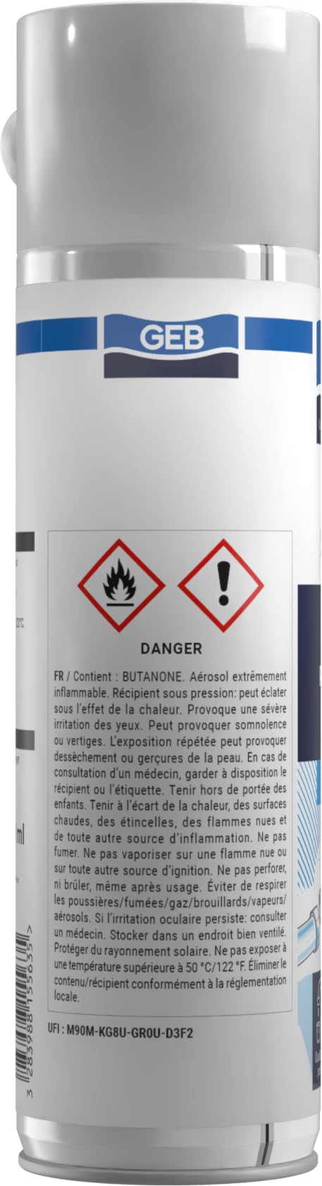 GEB Spray Graisse Silicone Lubrifiant pour vannes et robinetterie - Anti-humidité, Anti-corrosion, Métaux, Plastique, Serrures, Mécanique - Compatible eau potable - Aérosol 650 ml