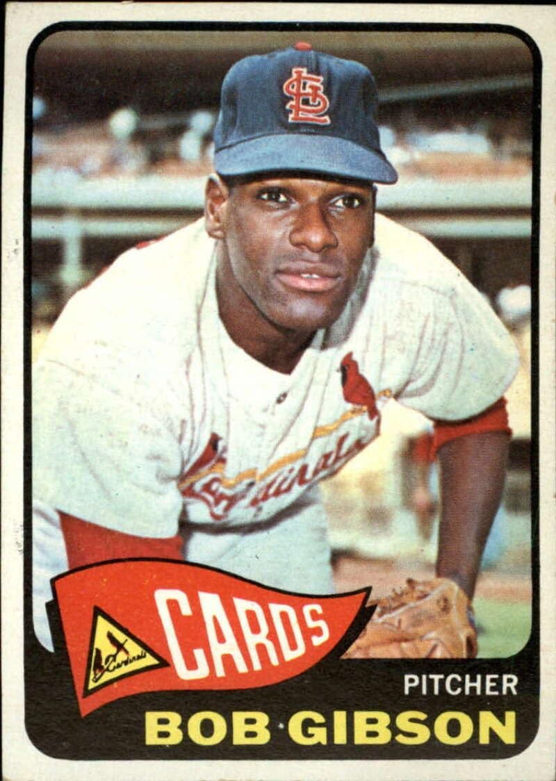 1965 Topps 4th Series Baseball #320 Bob Gibson St. Louis Cardinals Set Break #1 (Scan Shows Actual Front and Back of Trading Card)