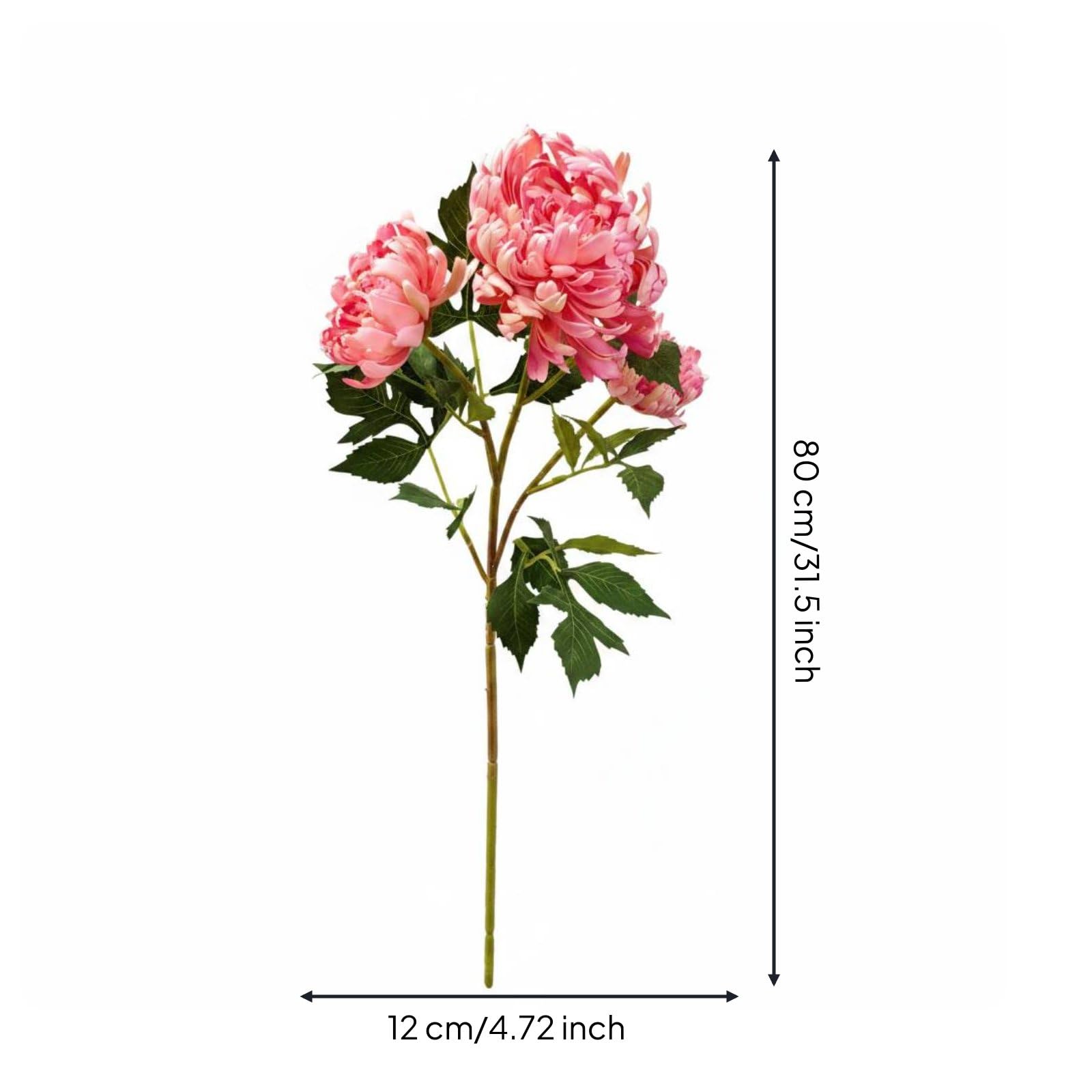 LOVIVER Simulazione Fiori Artificiali Dalia Finta Crisantemo Ramo Fiore Realistico Petali Stratificati Stelo Modellabile Aspetto Seta Adatto per Matrimoni Centrotavola Negozi Casa, Rosa Scuro