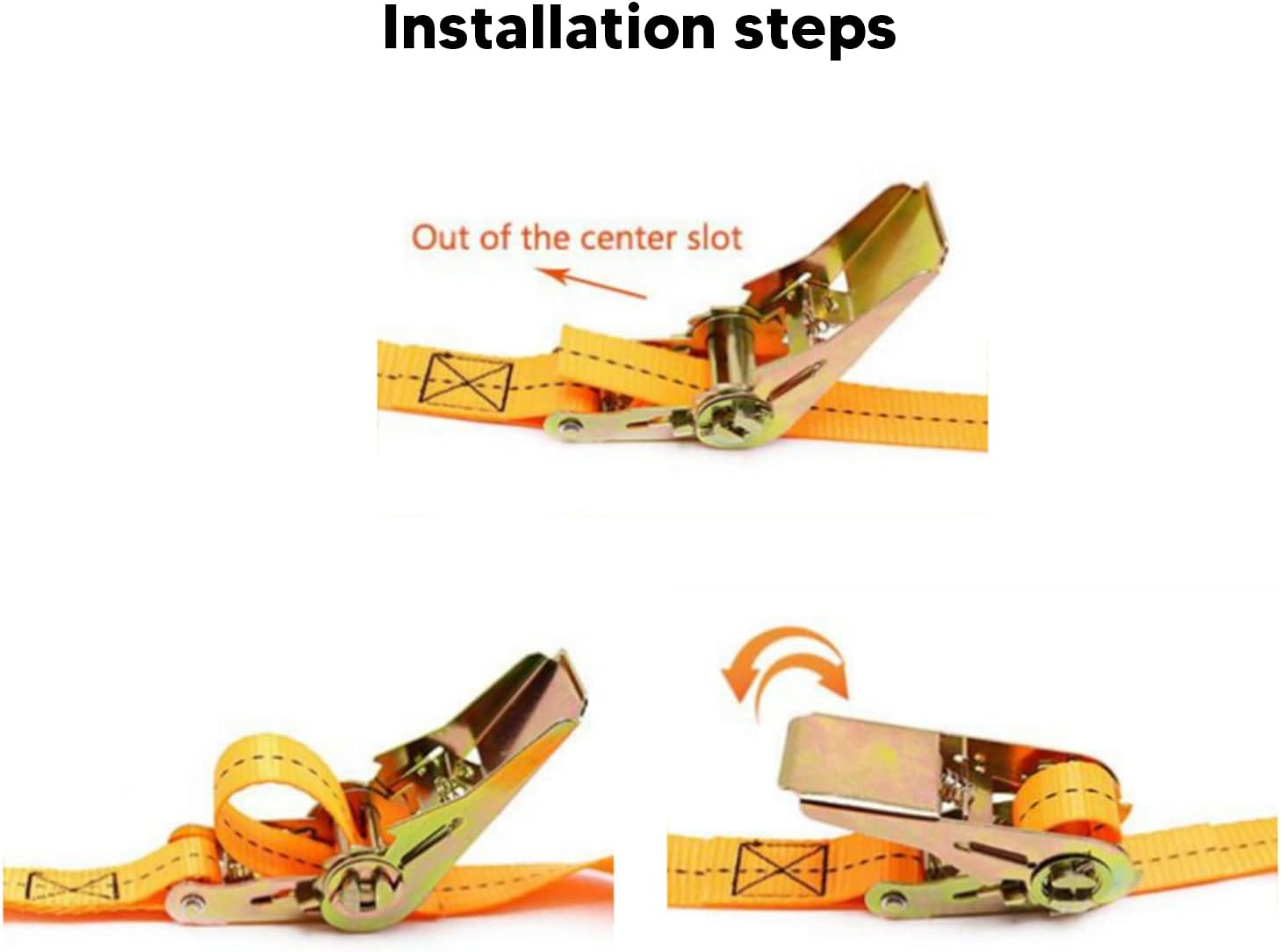 Aladeno 6mx50mm Orange Tie Down Straps 11023lb Load Bearing Heavy Duty Ratchet Straps Tie Down Bundle Tension Belt with Double J Hook for Securing Cargos Car Truck Motorcycle