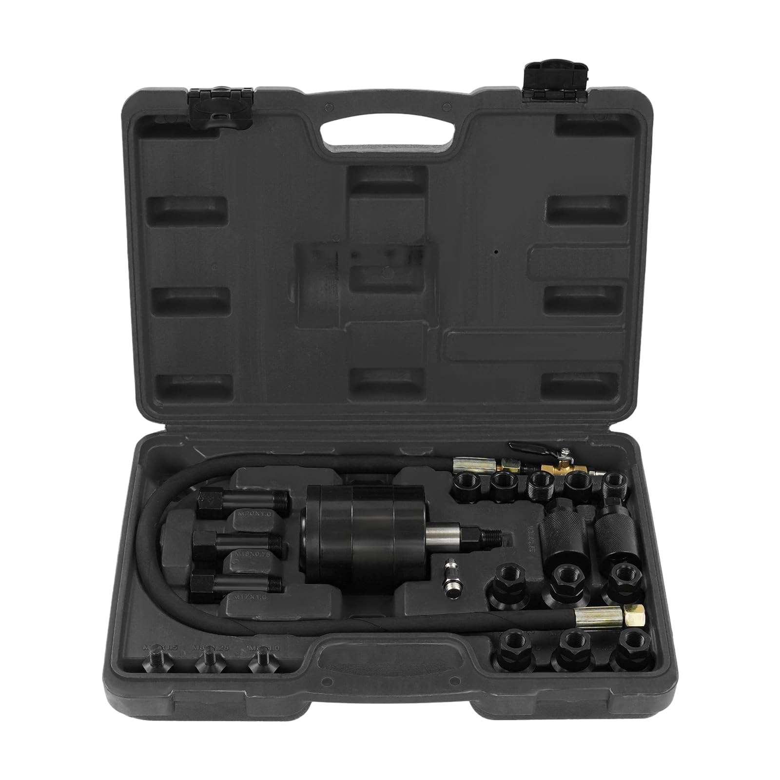 Extractor de inyectores neumáticos, 23 piezas, inyectores diésel, extractor con adaptador, para quitar inyectores de motores diesel (negro)