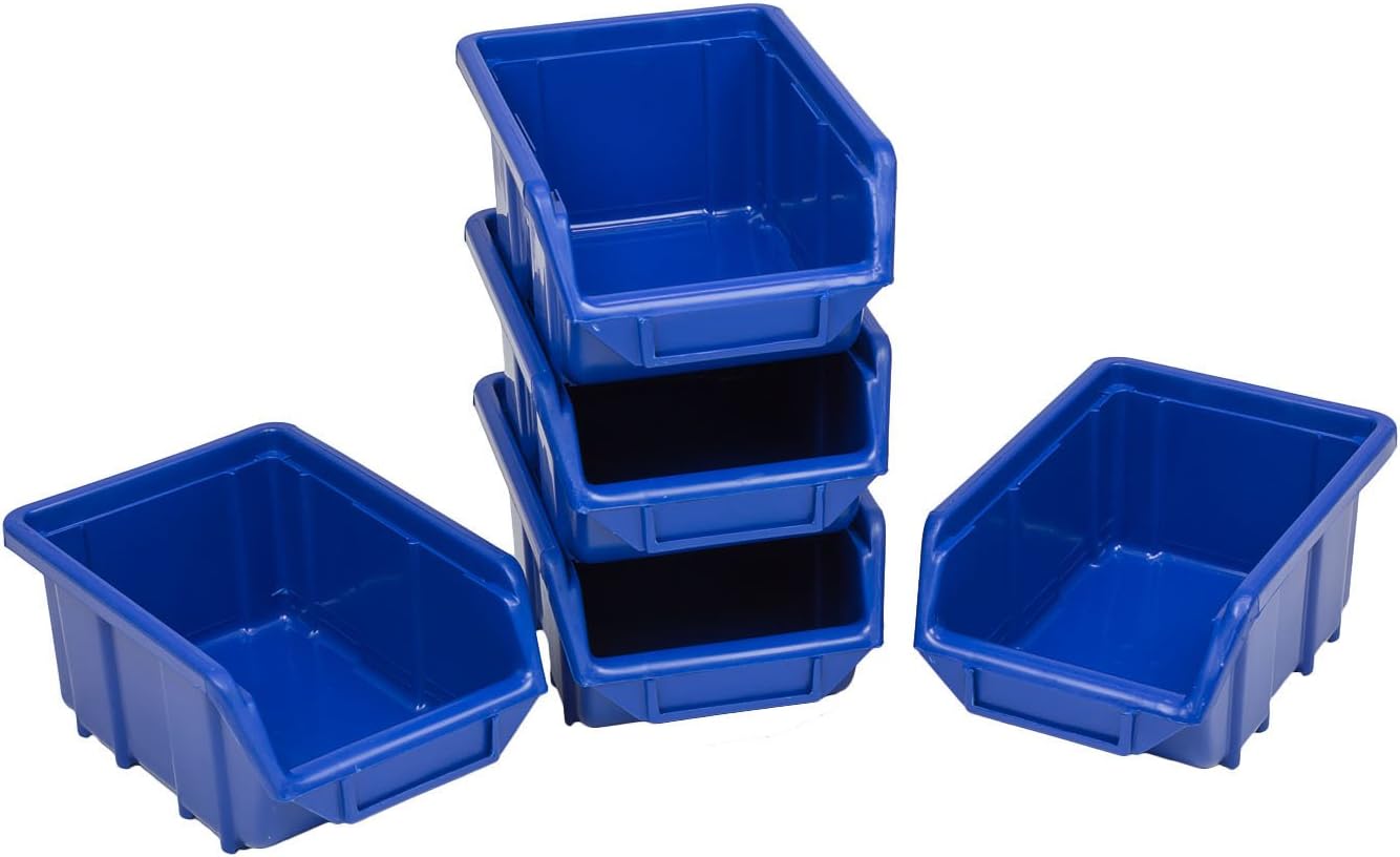 Set of 10 blue small ECO-Box storage bins 16.5 x 11 x 7.5 cm, size 1