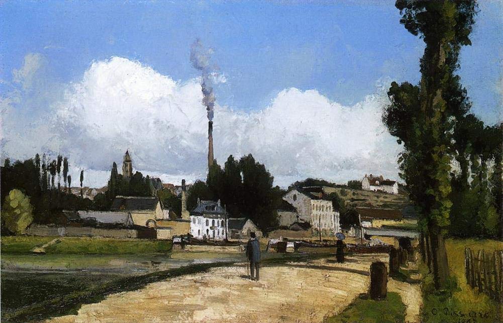 Amazon.co.jp: 絵画風景工場と 1867 カミーユ ピサロ風景油