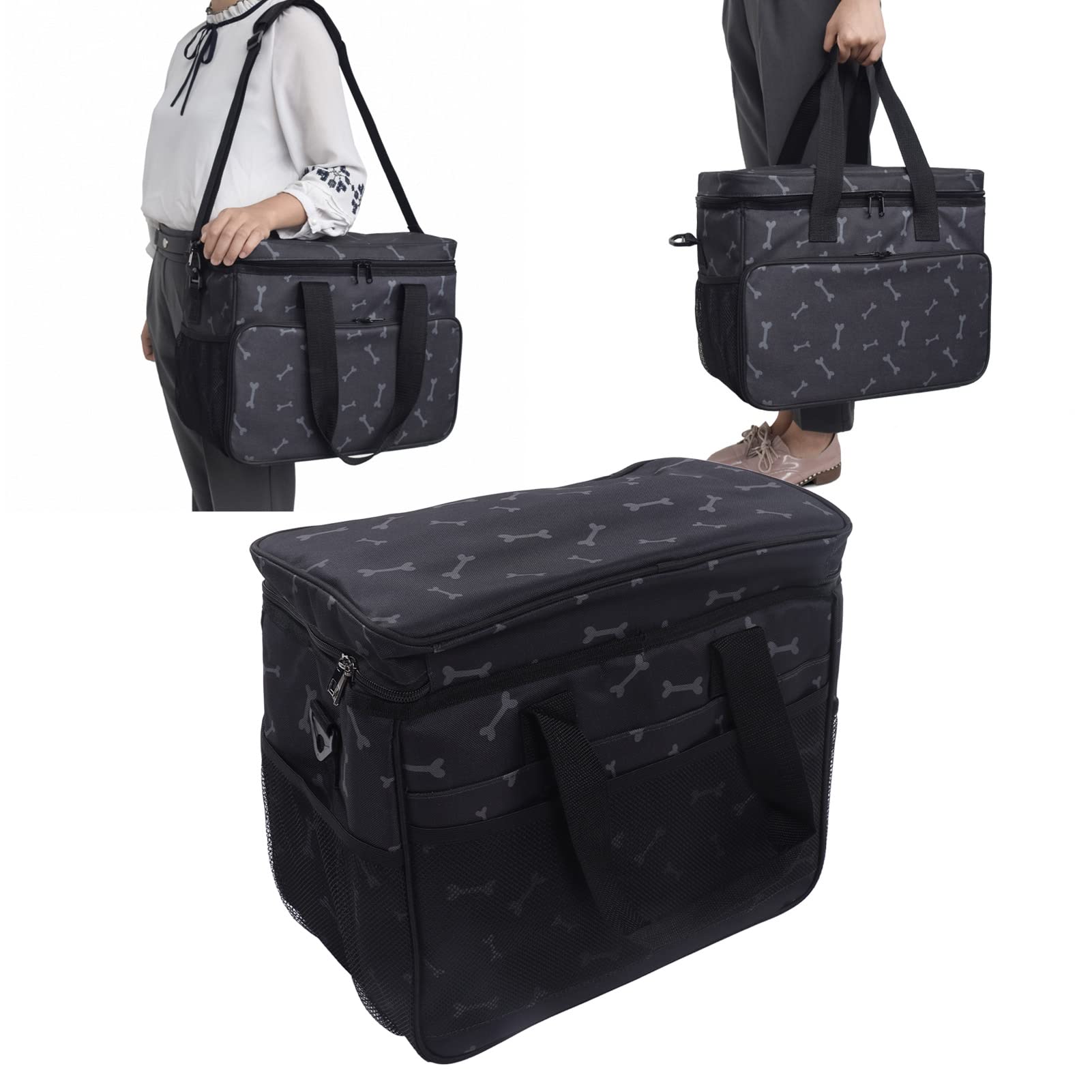 Pongnas Hunde Reisetasche, Hundefutter Reisetasche Hunde Fluggesellschaft Zugelassener Totentasche mit Multifunktionstaschen Wochenendhunde -Reise -Set für Reisen Wanderaktivitäten Im Freien Im
