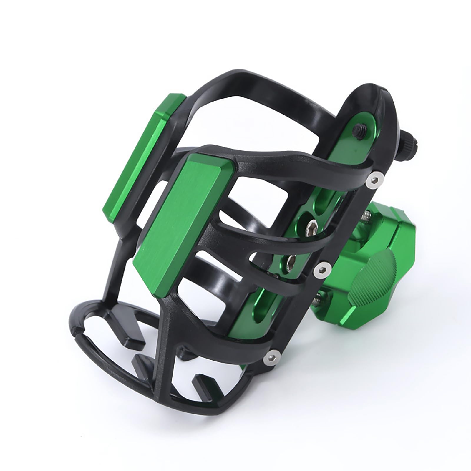 Portabicchieri per Moto per Kawasaki KLX 250 1980-2021, Regolabile Antiurto Portabottiglie per Moto Universale Porta Borraccia Moto Bevande Motociclistiche,F Green