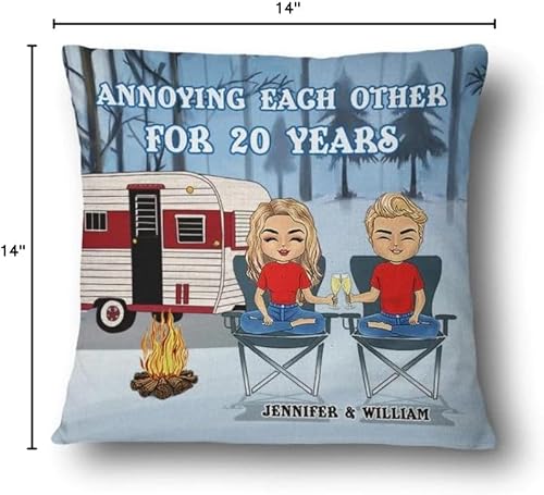 Miniatura 7 de Almohada personalizada de camping para parejas, tú y yo y los perros, marido, esposa, camping, amantes de los perros, almohada personalizada regalo