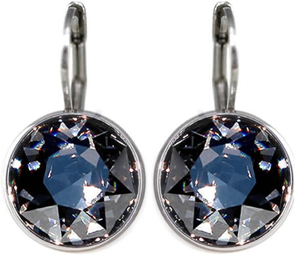 CP Bella Black Diamond Rhodium-Plated Earrings Made with Swarovski® Crystals