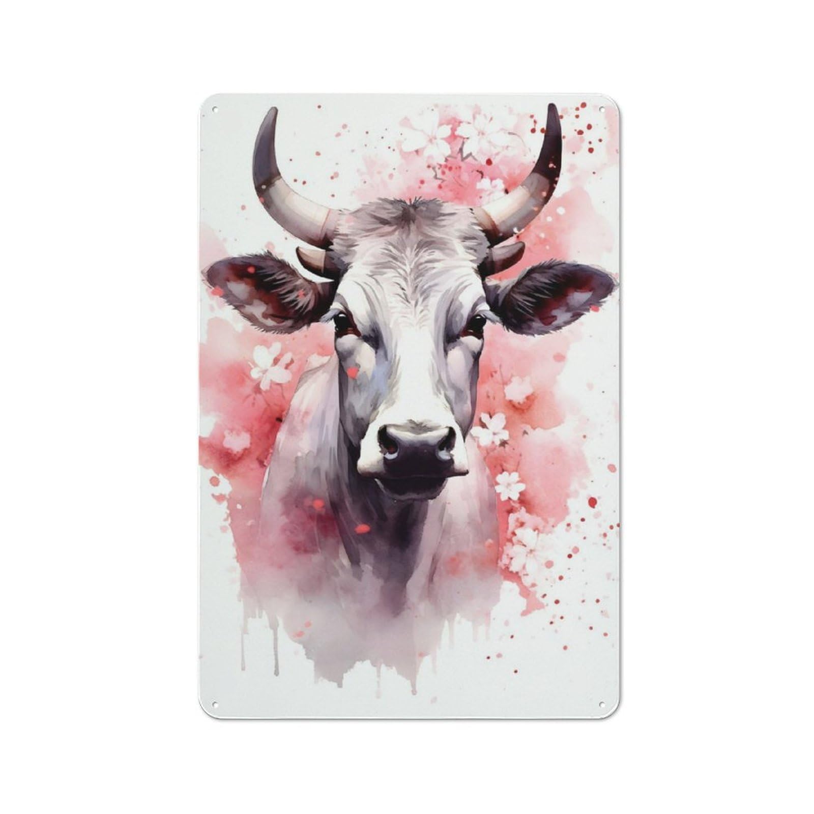 Distressed Look Cow Decorative Tin Sign 30x20cm, Retro Room Decor for Lounge, Study, Pub Or Wall Gallery