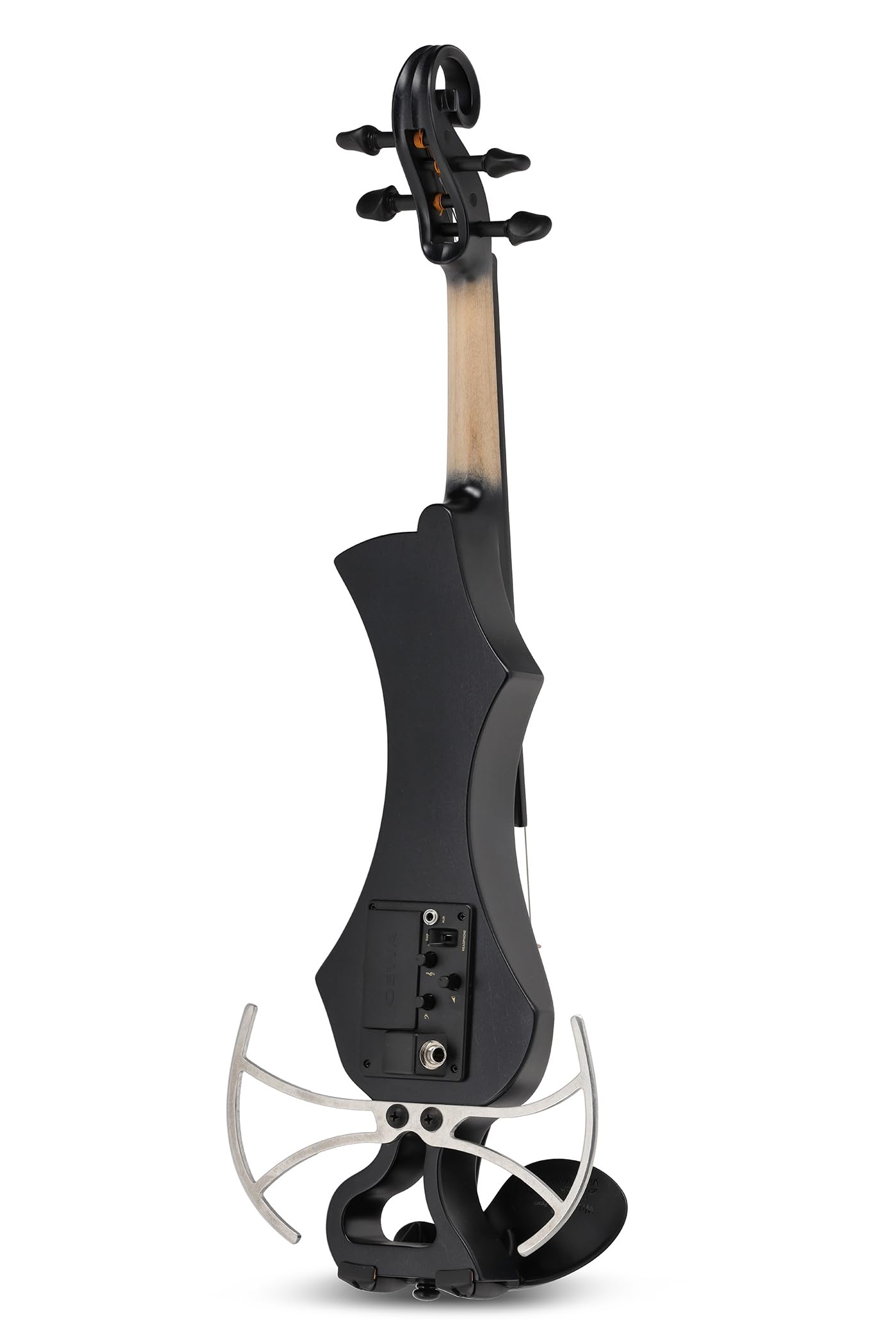 Violino elettrico GEWA, violino elettronico, Novita 3.0 nero con adattatore per poggia spalle, 4 corde