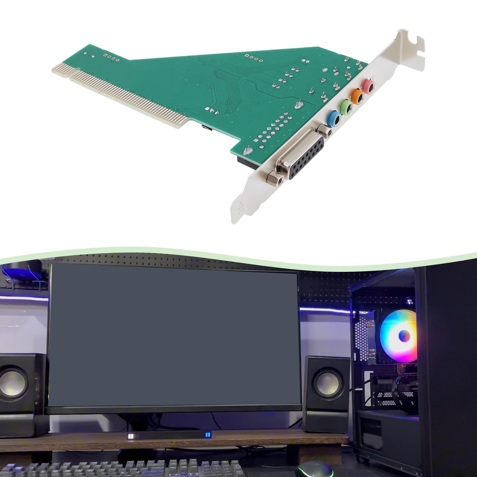1 Stück CMI8738 4.1 Kanal 5.1 Surround 3D PCI Sound Audio Karten MIDI Kompatibel mit Windows XP/7/8/10 Desktop Interne Audiokarte