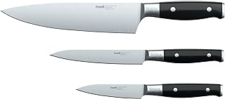 Ninja K32003 Foodi NeverDull System 3-Piece Chef Knife, Utility & Paring Set, Premium, German Stainless Steel, Black