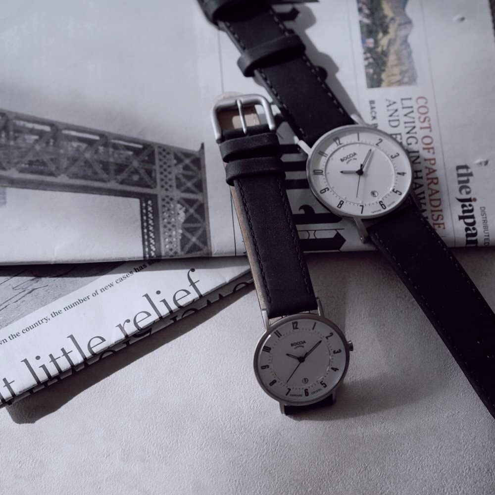 Boccia Herrenuhr Analog Quarz mit Lederarmband – 3533-03