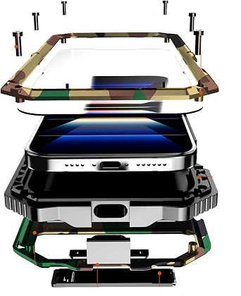 Lunivop for iPhone 16 Plus 6.7 Metal Heavy Duty Military Case Camouflage | with Built in Screen Protector Lens Protection Rugged Stand 360 Full Body Grade Bumper Phone 16 Plus Cases 2024