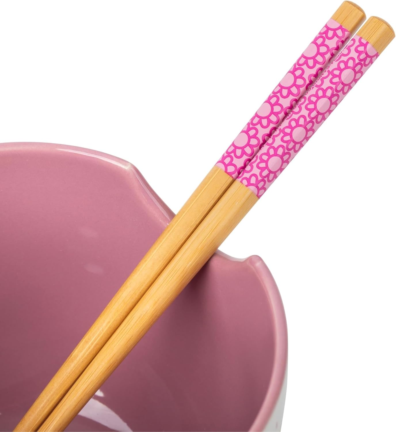Silver Buffalo Sanrio Hello Kitty Hello Sunshine Ceramic Ramen Dinnerware Set | Includes 20-Ounce Noodle Bowl and Wooden Chopsticks
