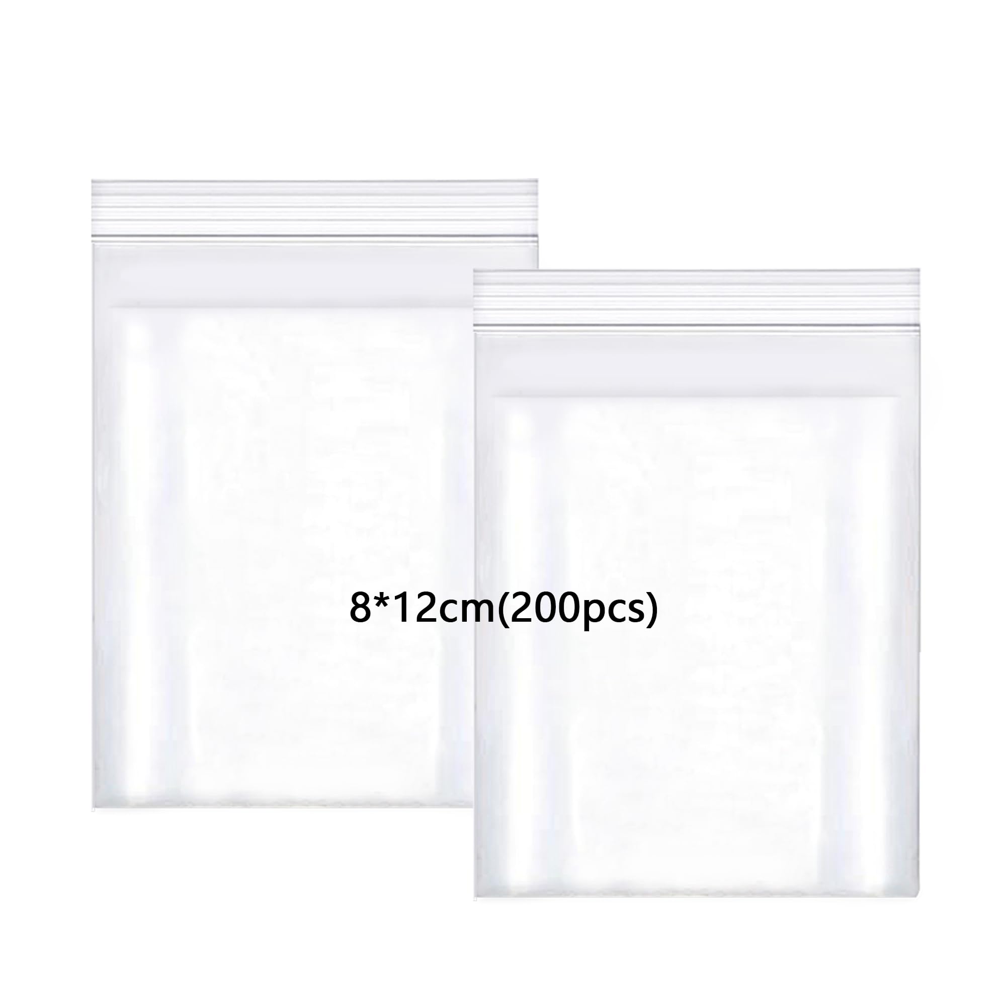 huruirui Small Plastic Bags Resealable Plastic Bags 8X12cm Grip Seal Bag Suitable for Kitchen Biscuits Nuts Jewelry Packaging Sealed Storage Pouches Mini Seal bag 200pcs