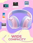 iClever Kids Headphones with Cord, 85dBA Safe Volume Wired Headphones for Kids, Stereo Sound Foldable Adjustable, 3.5mm Jack, Over Ear for School/Boys/Girls/iPad/Tablet/Travel, Pink