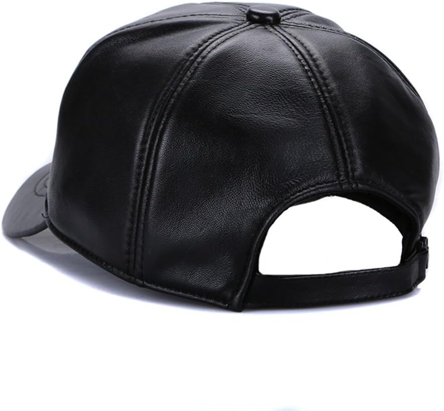 Leather Baseball Cap Cool Hats Adjustable Unisex Ball Cap