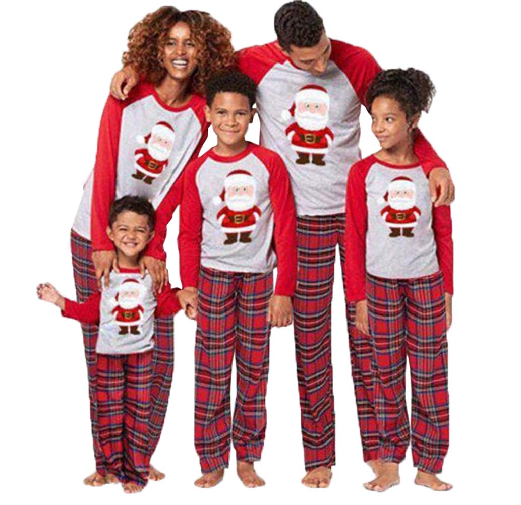 SAMGU Pigiama Famiglia Natale Set Pigiama di Capodanno Indumenti da Notte Abiti Natalizi Tuta per papà Mamma Bambini