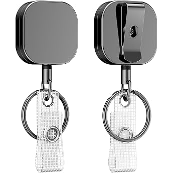 Uniclife 2 pieces key chain extendable lanyard metal key chain