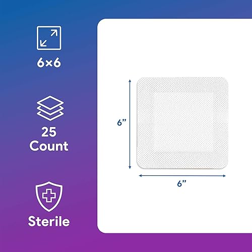 Miniatura 2 de Vendajes de gasa para isla con bordes de 6 x 6 pulgadas para heridas con borde de isla, almohadillas de gasa adhesivas, cinta hipoalergénica, bueno