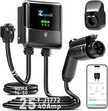 Level 2 EV Charger - 40Amp 240V 25FT Electric Vehicle Charging Station, Cable Smart Wall EV Chargers Level 2 for Home, RFID Card, WiFi Enabled, NEMA 14-50 - 9.6kW EVSE J1772, UL