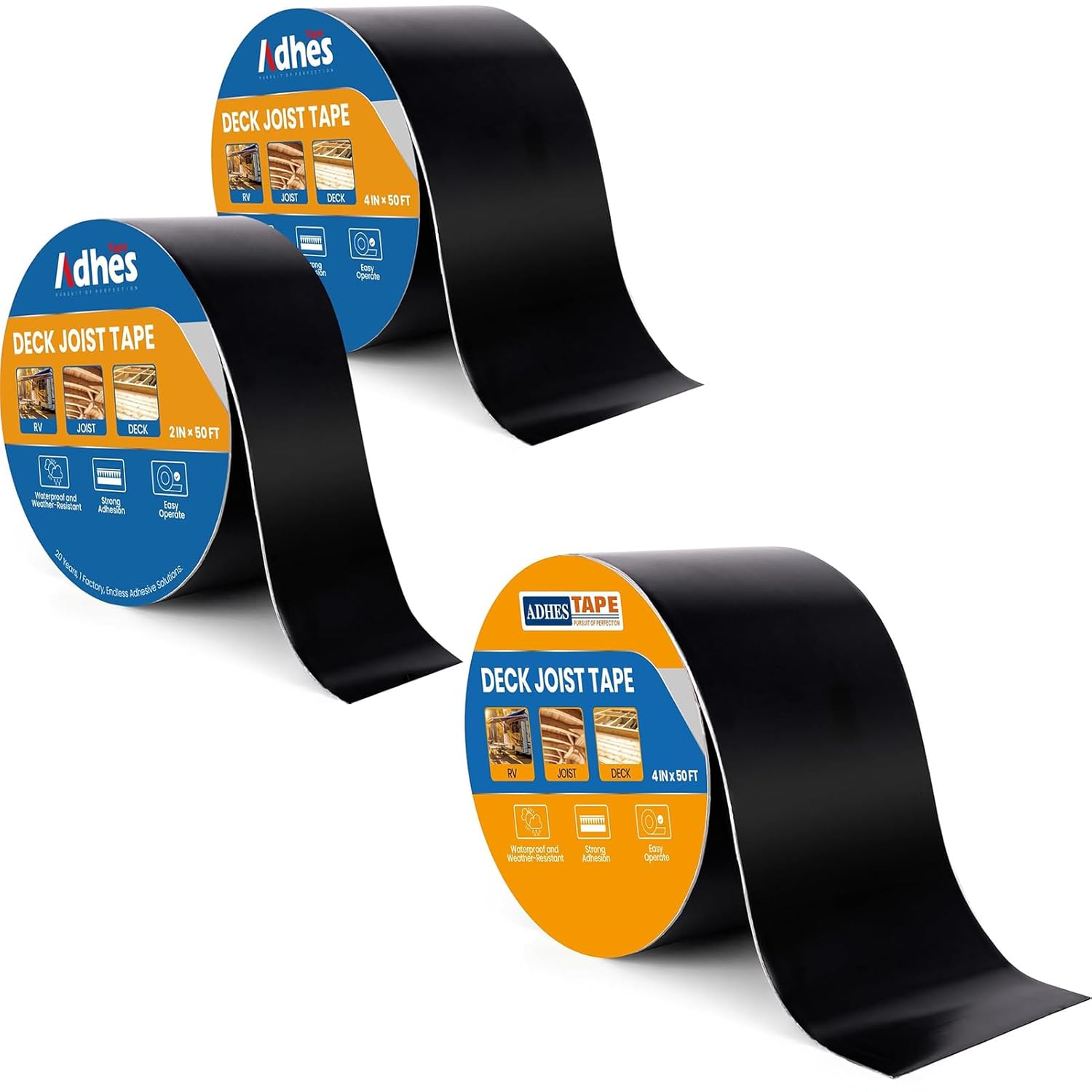 ADHES Deck Joist Tape, 4" x 50' + 2" x 50' + 4" x 50
