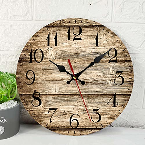 ArtSocket-Wooden-Wall-Clock-Silent-Non-Ticking-Brown-Wooden-Grain-Cracked-Vintage-Round-Wall-Clocks-Decor-for-Home-Kitchen-Living-Room-Office-Battery-Operated12-Inch ArtSocket Wooden Wall Clock Silent Non Ticking Brown Wooden Grain Cracked Vintage Round Wall Clocks Decor for Home Kitchen Living Room Office Battery Operated12 Inch