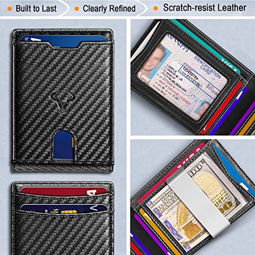 BULLIANT Men Wallet Airtag&Standard Use,Slim Front Pocket Wallet Money Clip for Gifg Men RFID Blocking 11Cards3