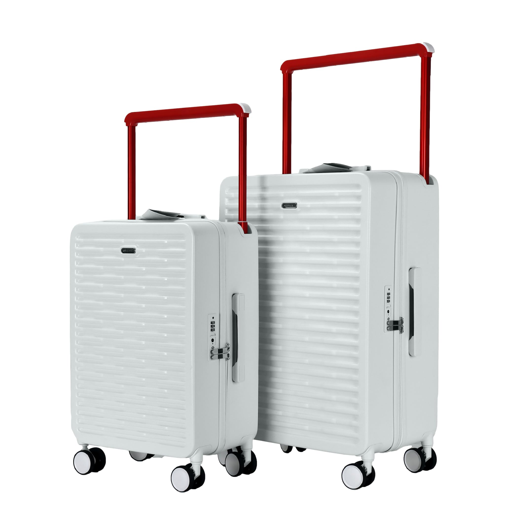 Set Valigie Trolley in 100% Policarbonato Rigido, Bagagli Ultraleggeri con Manico in Alluminio, 4 Ruote Doppie Silenziose 360°, Zip Professionale e Chiusura TSA