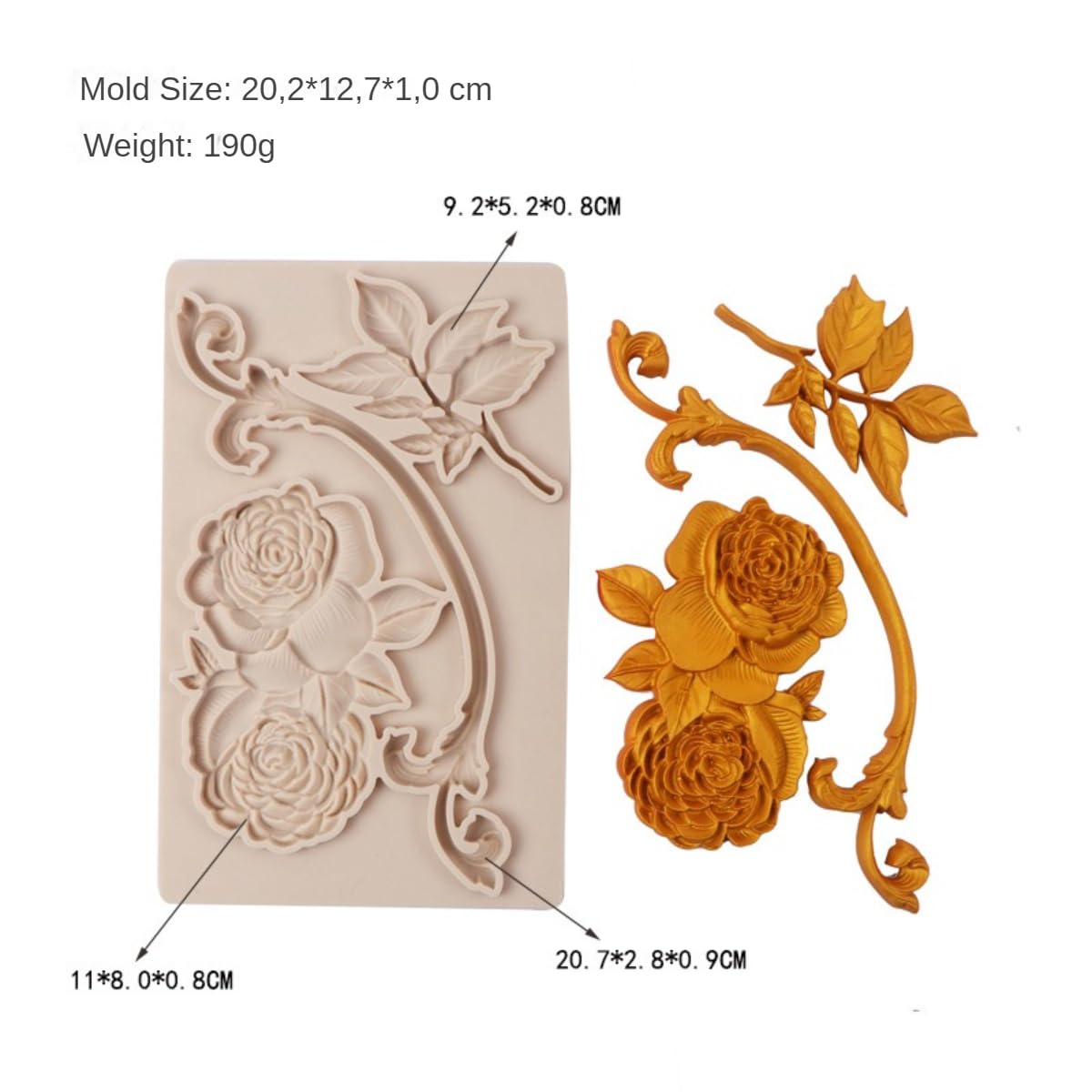 Molde de silicona for fondant de flores, molde de flores for chocolate, for adornos de cupcakes, chocolate, galletas, pasta de flores, mazapán, mousse, yeso, resina, manualidades de arcilla, 2 piezas/