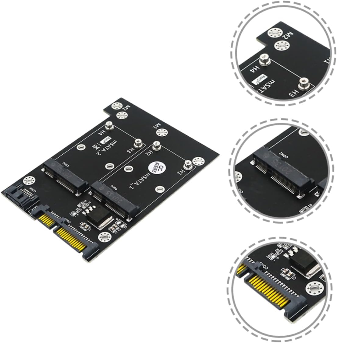 OSALADI Msata to Adapter Dual Msata to Dual Converter for Ssd Compatible Desktop Notebook Easy Installation Led Power Indicator Computer Accessory